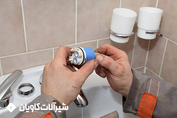 رفع نشتی شیر اهرمی با رسوب گیری اورینگ کارتریج